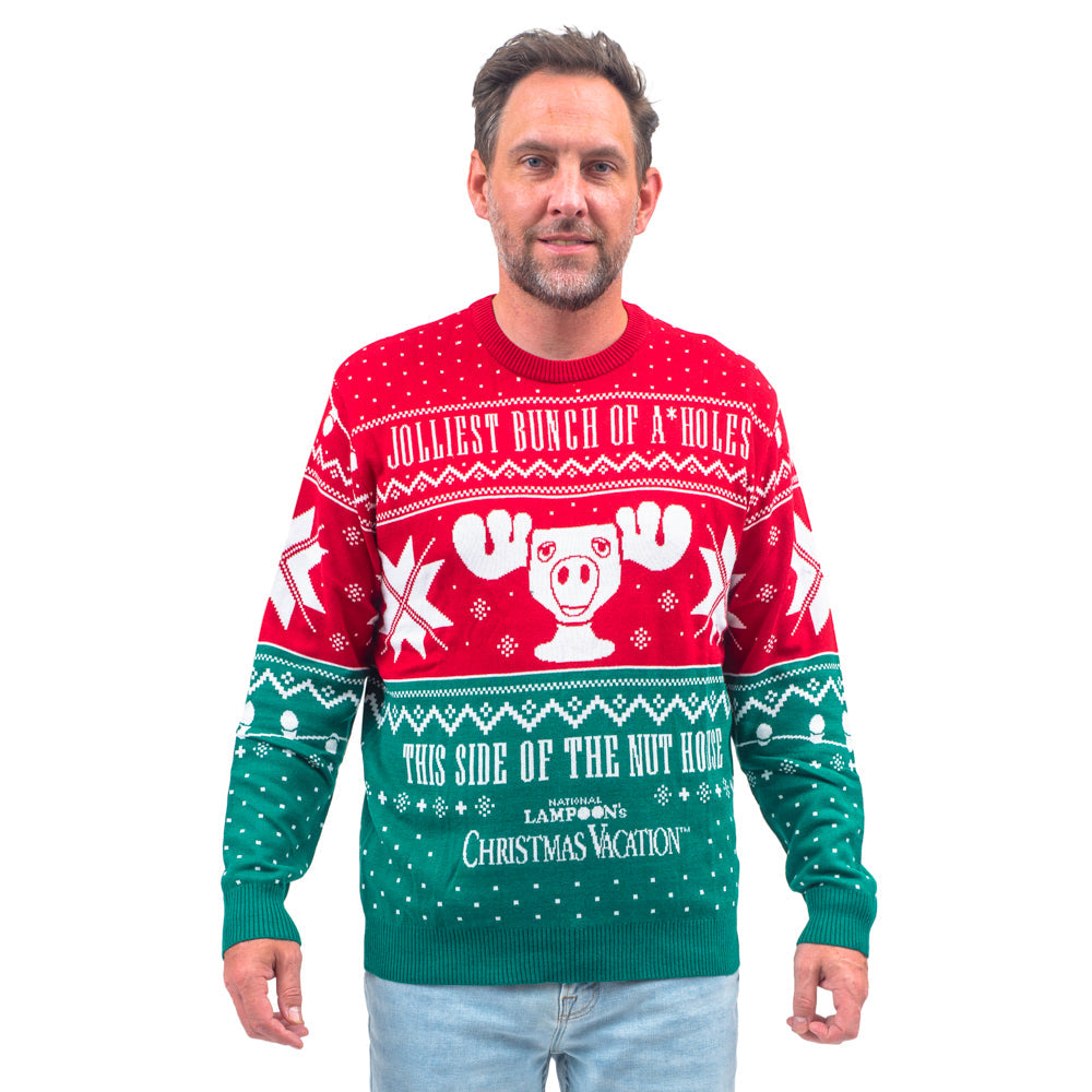 Christmas Vacation Jolliest Bunch of A*Holes Red and Green Ugly Christmas Sweater