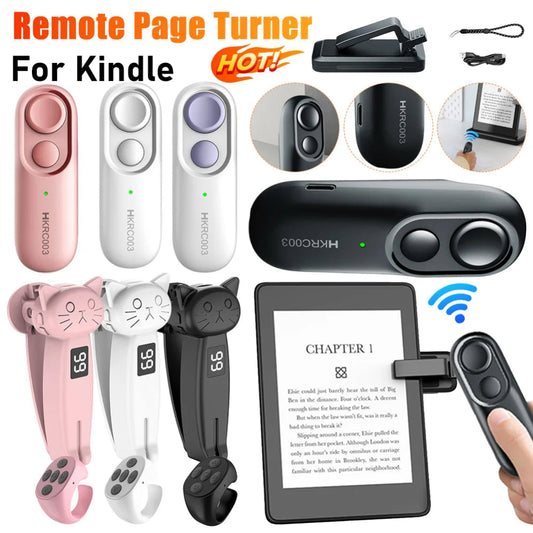 Collection of remote page turners for Kindle with various designs and colors.