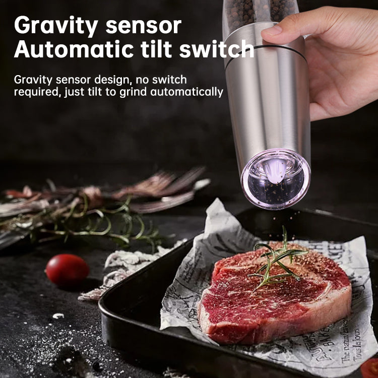 Electric Spice Grinder: Automatic, Gravity-Operated, LED Light, Adjustable Coarseness