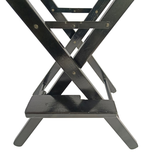 Casual Home Director's Chair, Black Frame/Black Canvas,Suitable for adults, foldable style, 2pcs/set populus