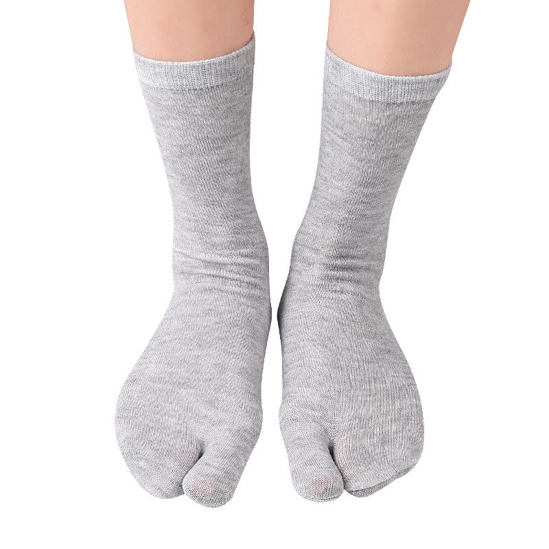 Men and Women Summer Fiber Two Finger Socks Black Kimono Flip Flop Sandal Split  Toe Socks New