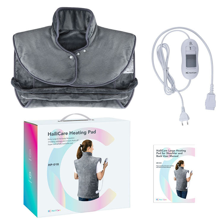 Plug-In Heating Shawl Blanket Flannel 3-Speed Shoulder Neck Back Warm Clothes Electric Blanket