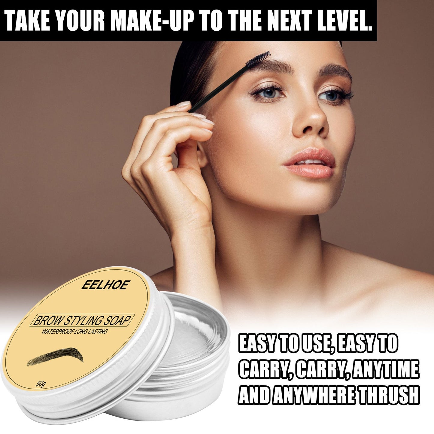 EELHOE Eyebrow Cream Styling Soap Colorless Transparent Refreshing Lasting Natural Makeup Eyebrow Styling Eyebrow Brush