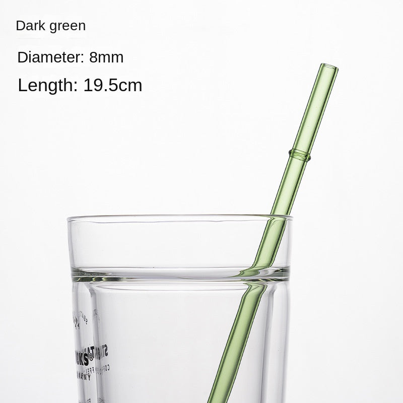 Eco-Friendly High Borosilicate Glass Straw Durable Heat-Resistant Starbucks Kids Straw 27cm Customized