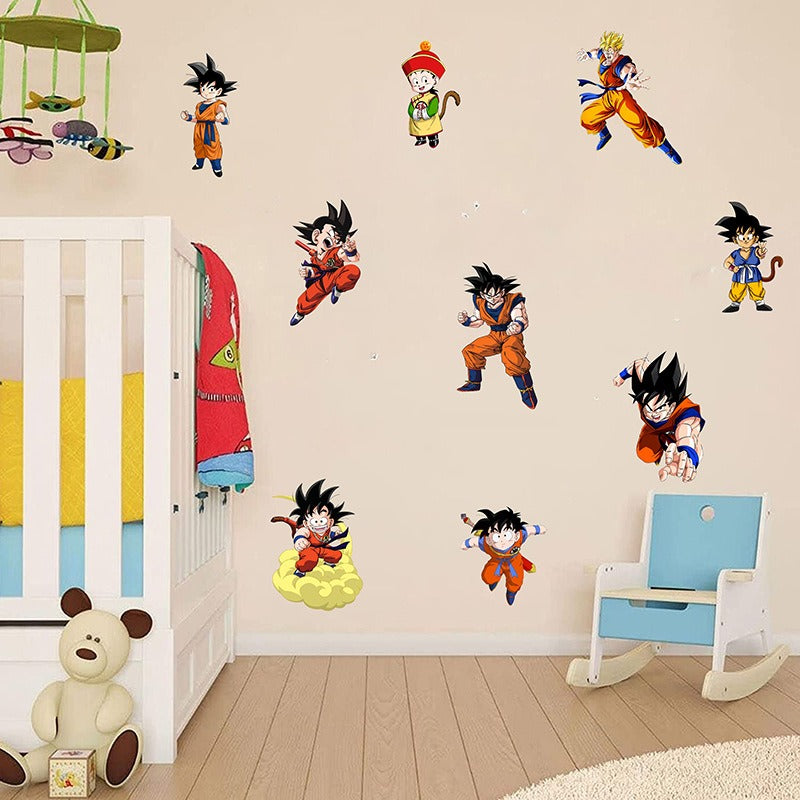 Dragon Ball Wall Sticker Wukong Saiya Decorative Painting Children's Room PVC Decorative Cartoon Sticker