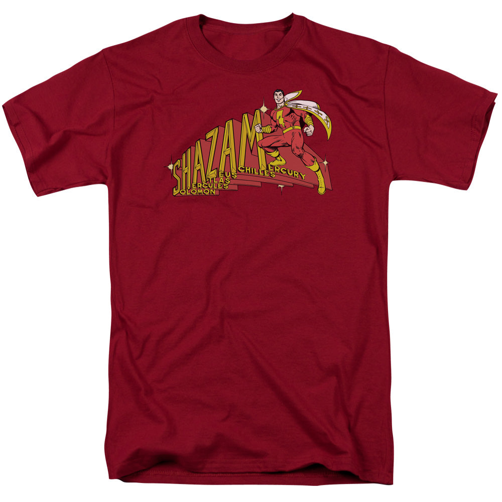 DC Comics Shazam! Mens T Shirt Cardinal Officially Licensed