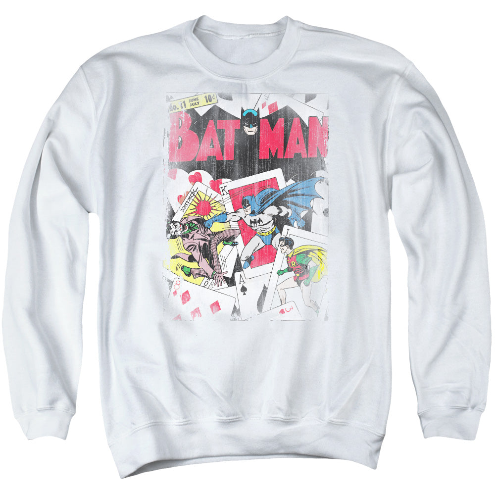 Dc Number 11 Distressed Mens Crewneck Sweatshirt White