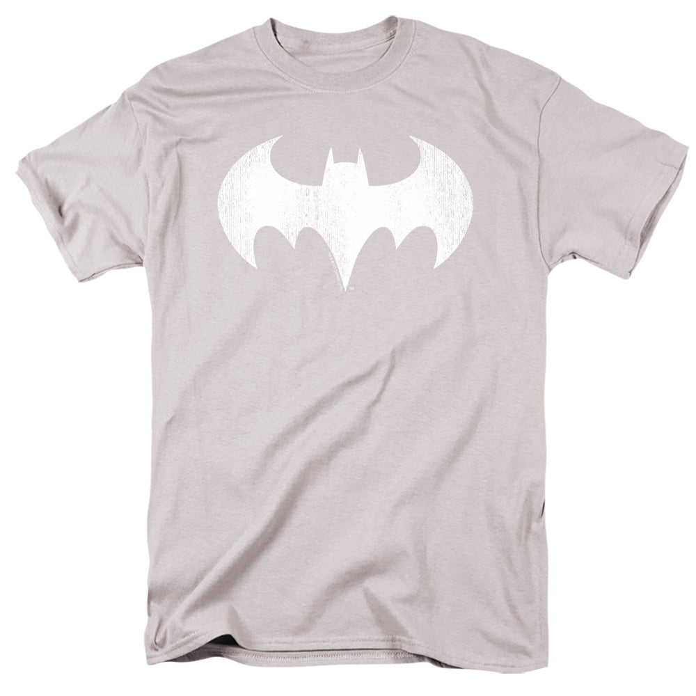 Dc Batgirl Logo Distressed Mens T Shirt Silver Officially Licensed
