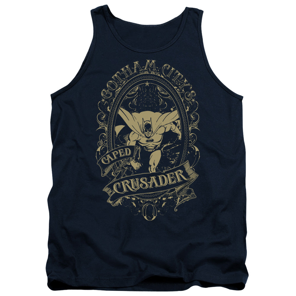 Dc Gotham Crusader Mens Tank Top Shirt Navy Officially Licensed