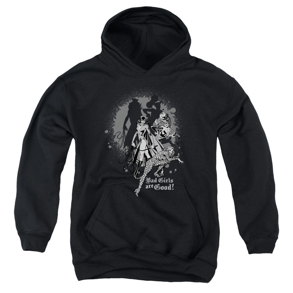 DC Comics Bad Girls Are Good Kids Youth Hoodie Black Officially Licensed