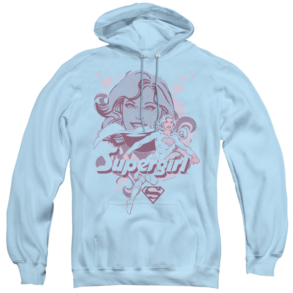 DC Comics Supergirl Mens Hoodie Light Blue Officially Licensed