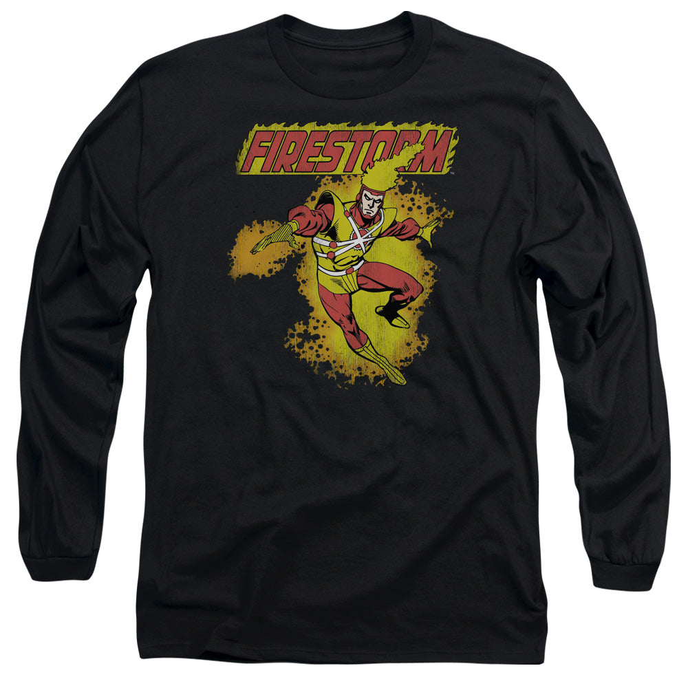 DC Comics Firestorm Mens Long Sleeve Shirt Black Officially Licensed
