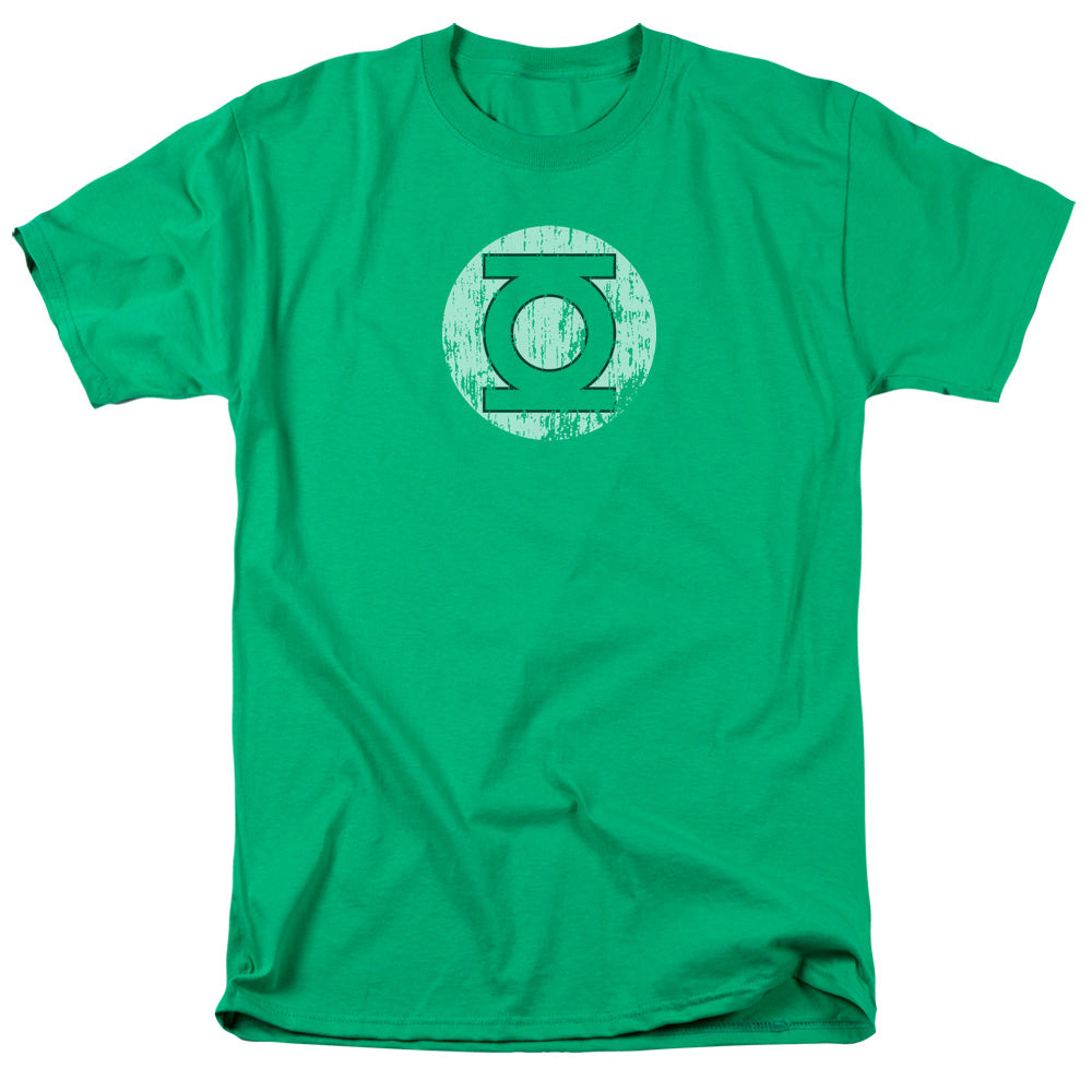 DC Comics Distressed Lantern Logo Mens T Shirt Kelly Green Officially Licensed