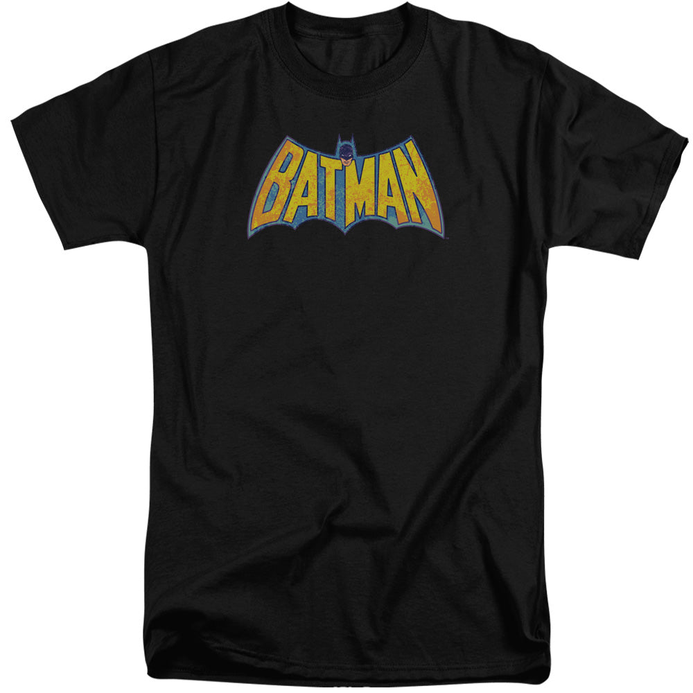 Dco Batman Neon Distress Logo Mens Tall T Shirt Black Officially Licensed