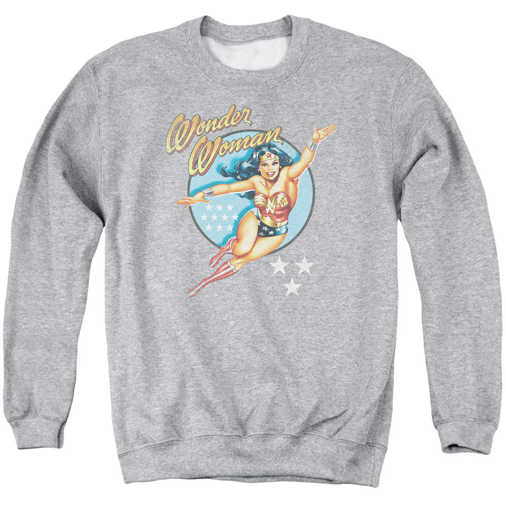 DC Comics Wonder Woman Vintage Mens Crewneck Sweatshirt Athletic Heather Officially Licensed