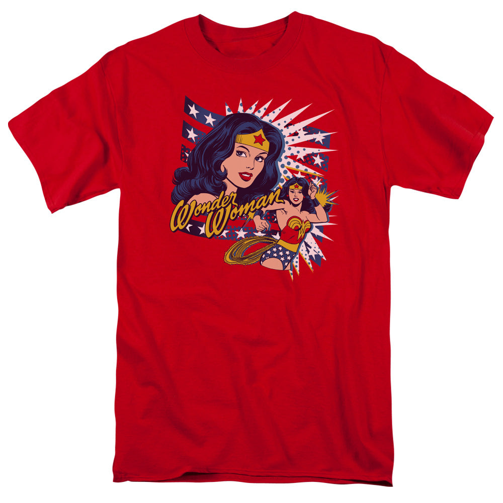 Dco Pop Art Wonder Mens T Shirt Red Officially Licensed