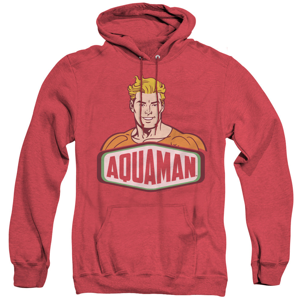 DC Comics Aquaman Sign Heather Mens Hoodie Red Officially Licensed
