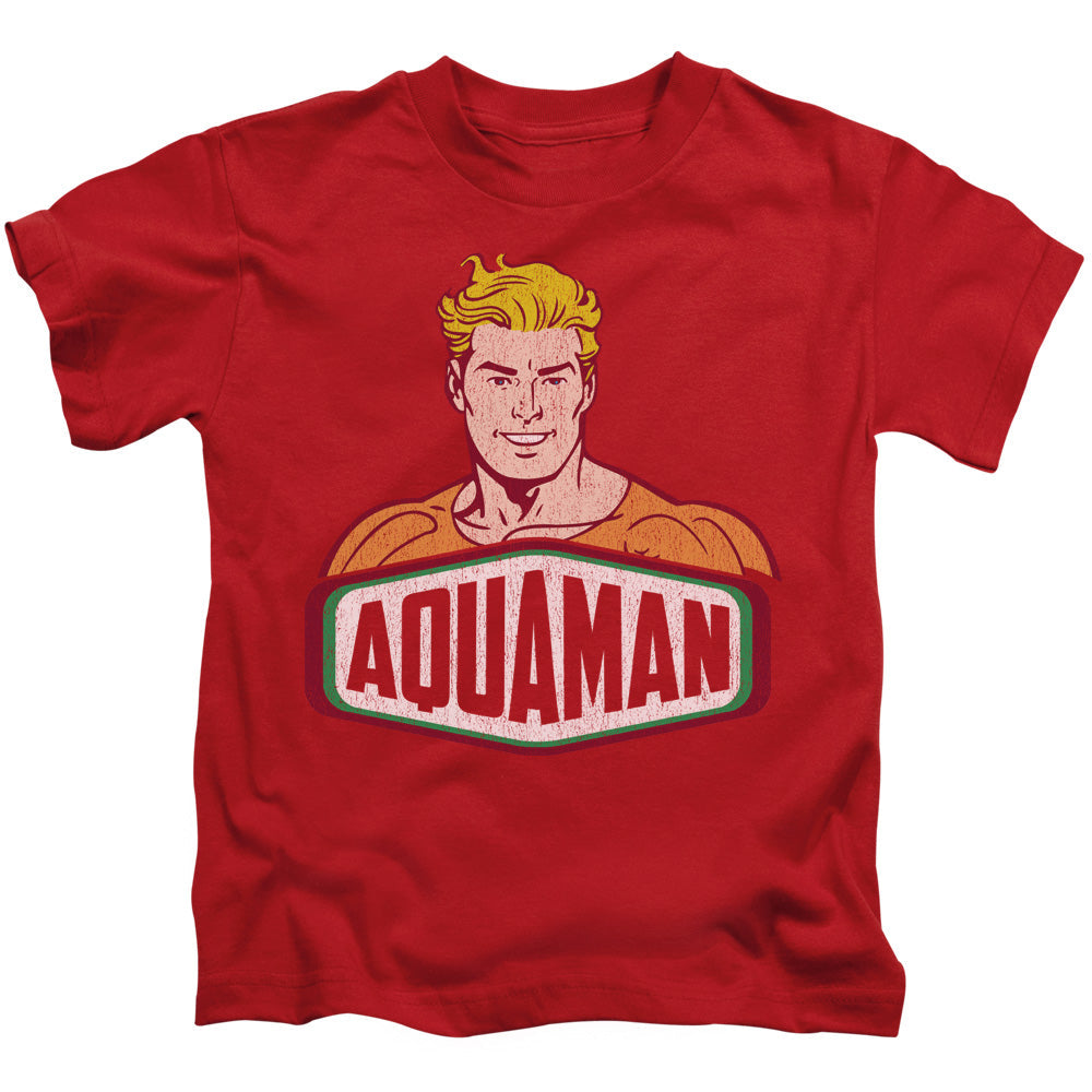 DC Comics Aquaman Sign Juvenile Kids Youth T Shirt Red Officially Licensed