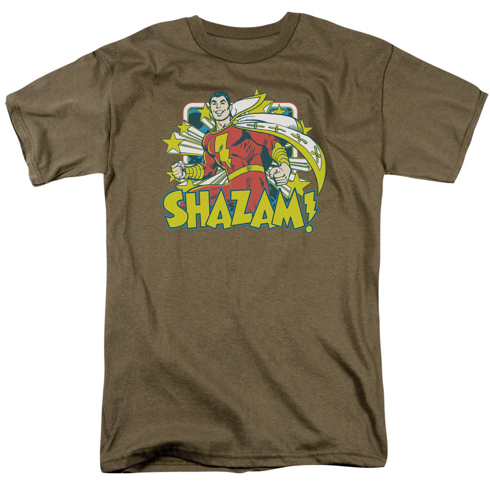 DC Comics Shazam Stars Mens T Shirt Safari Green Officially Licensed