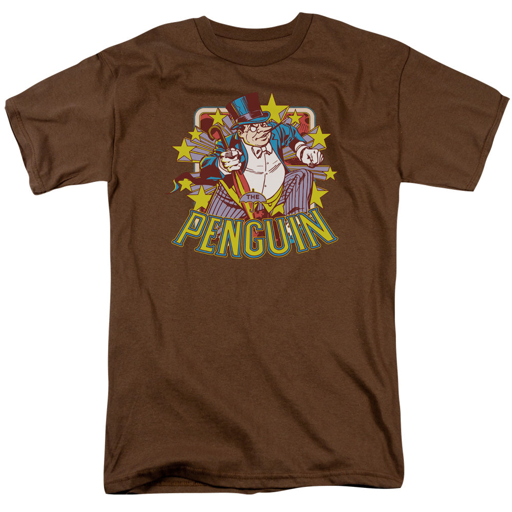 DC Comics Penguin Stars Mens T Shirt Coffee Officially Licensed