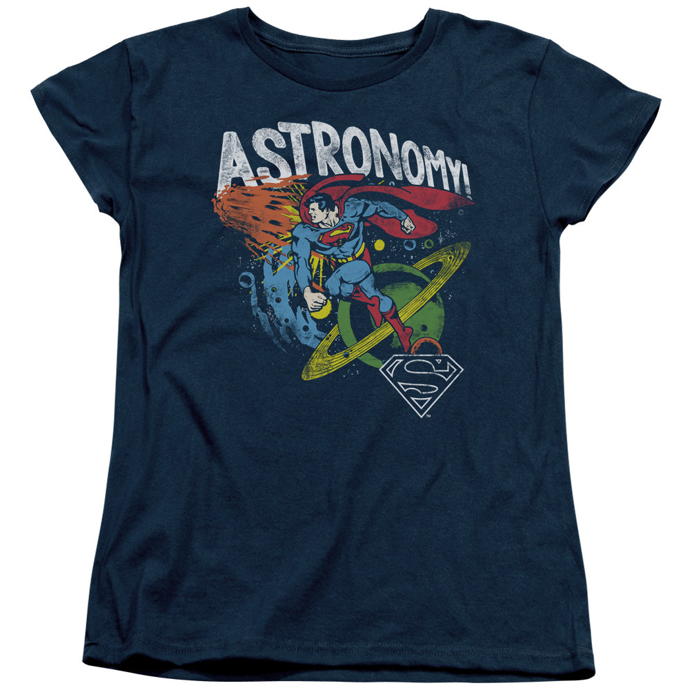 DC Comics Astronomy Womens T Shirt Navy Blue Officially Licensed