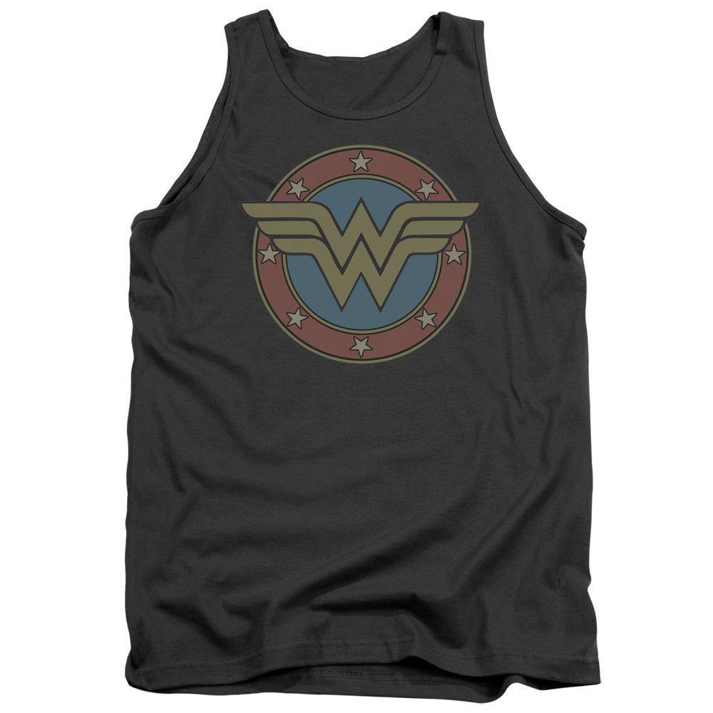 DC Comics Ww Vintage Emblem Mens Tank Top Shirt Charcoal Officially Licensed