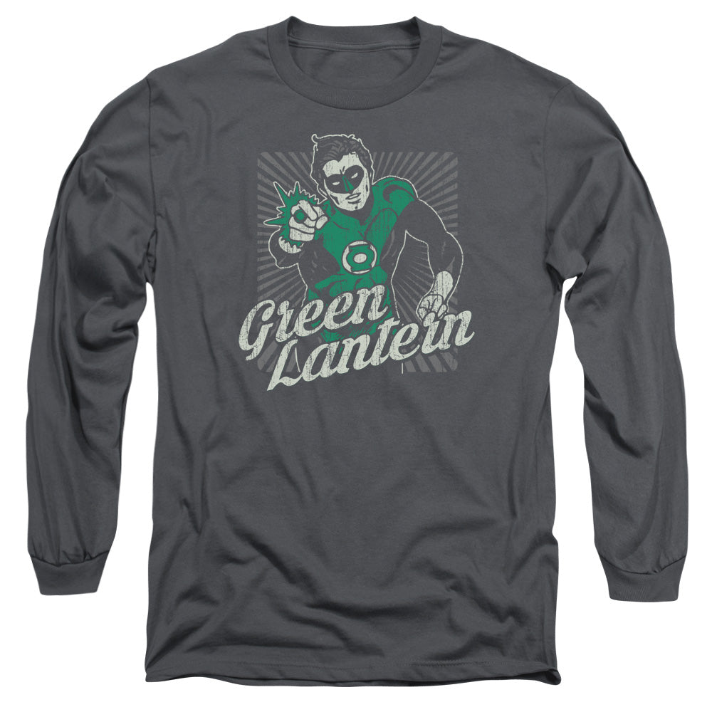 DC Comics Ring Rays Mens Long Sleeve Shirt Charcoal Officially Licensed