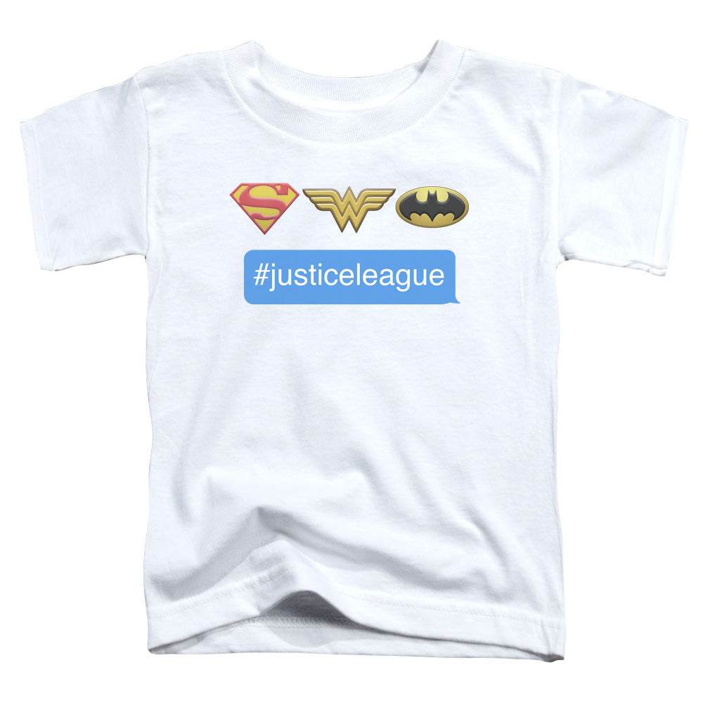 DC Comics Hashtag Jla Toddler Kids Youth T Shirt White Officially Licensed