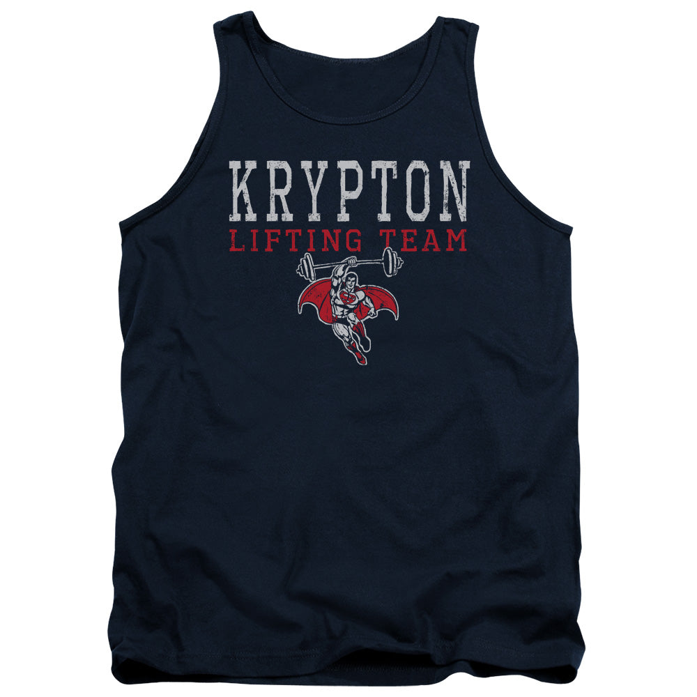 Dco Krpton Lifting Mens Tank Top Shirt Navy Officially Licensed