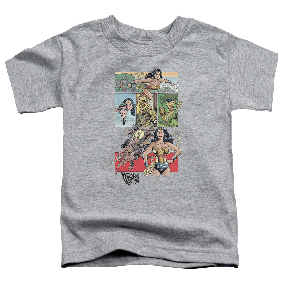 Wonder Woman WW75 Comic Page Toddler Kids Youth T Shirt Athletic Heather Officially Licensed