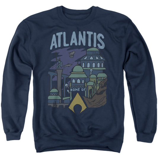 Aquaman The Atlantis Mens Crewneck Sweatshirt Navy