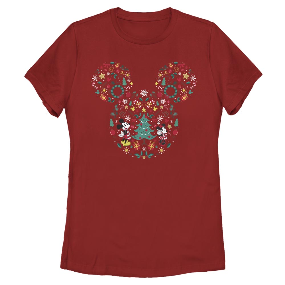 Disney  Christmas Silhouette Womens T Shirt