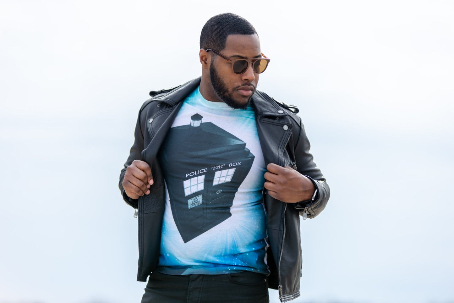 Doctor Who TARDIS Glowing Stars Sublimation T-Shirt