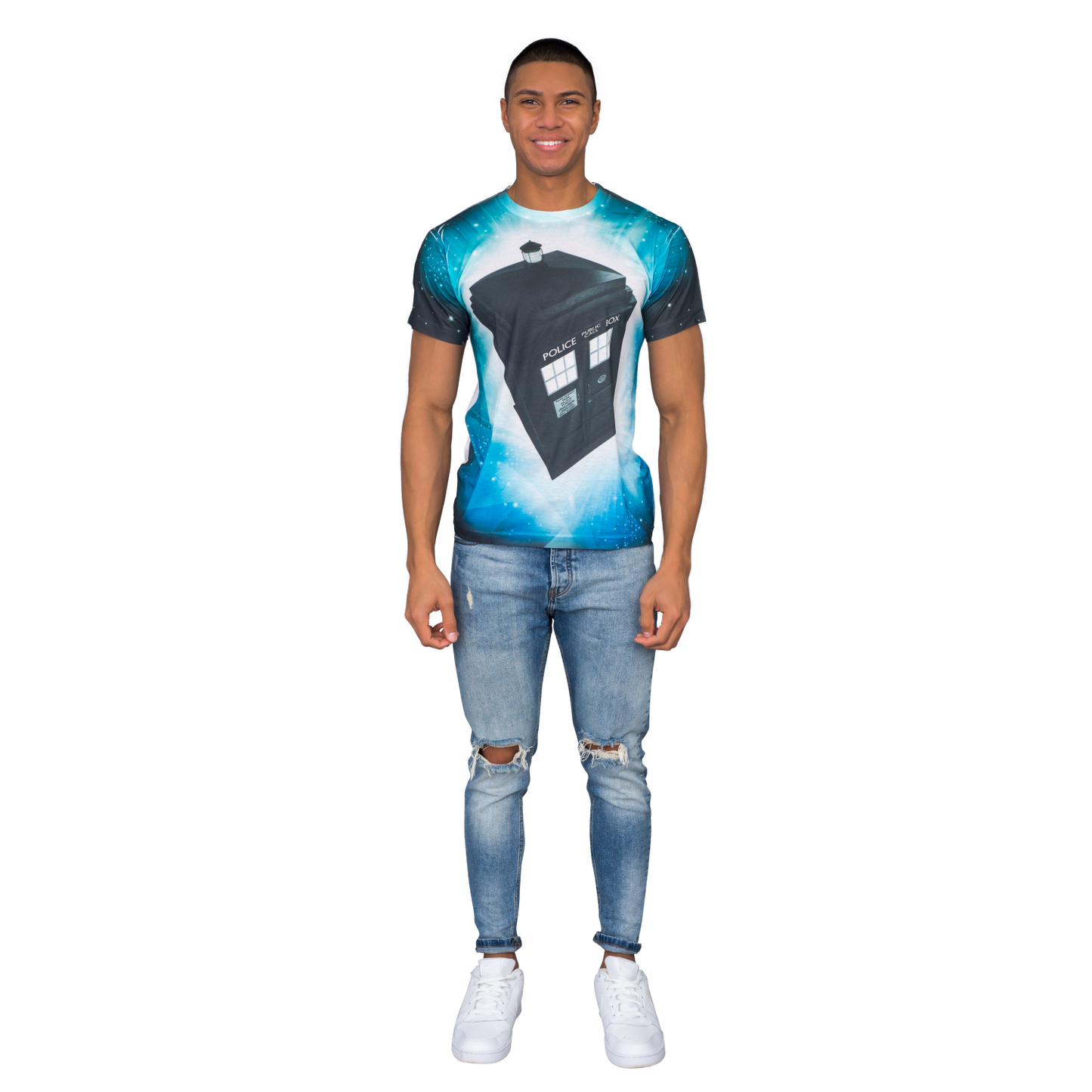 Doctor Who TARDIS Glowing Stars Sublimation T-Shirt