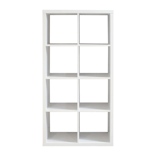 Smart Cube 8-Cube Organizer Storage with Opened Back Shelves 2 X 4 Cube Bookcase Book Shleves for Home Office (White)