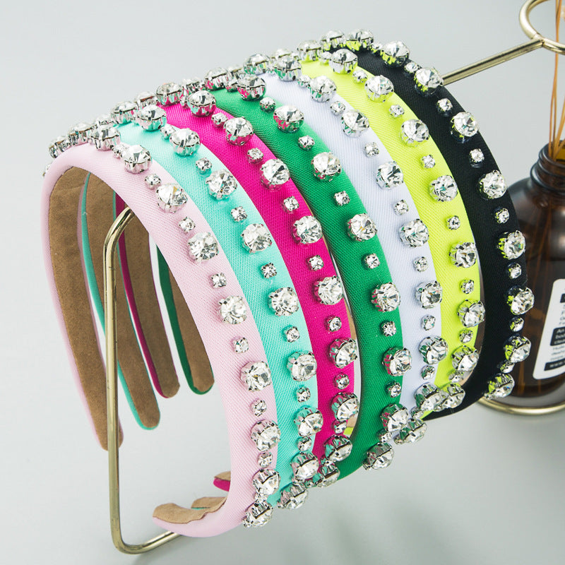 Hair Hoop Fashion Shiny Rhinestone Baroque Hair Hoop Hair Cave Female Korean Trend Thin Edge Hair Band Hair Accessories