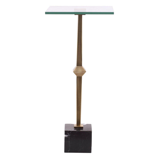 11" Square Side Table with Marble Base
