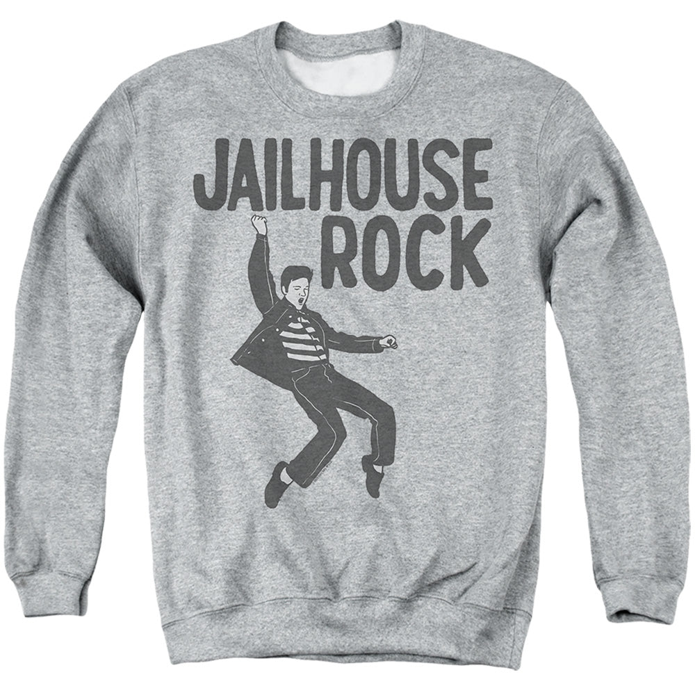 Elvis Jailhouse Rock Mens Crewneck Sweatshirt Athletic Heather