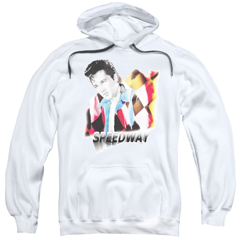 Elvis Presley Speedway Mens Hoodie White Officially Licensed