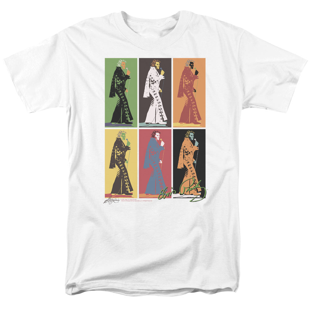 Elvis Presley Retro Boxes Mens T Shirt White Officially Licensed