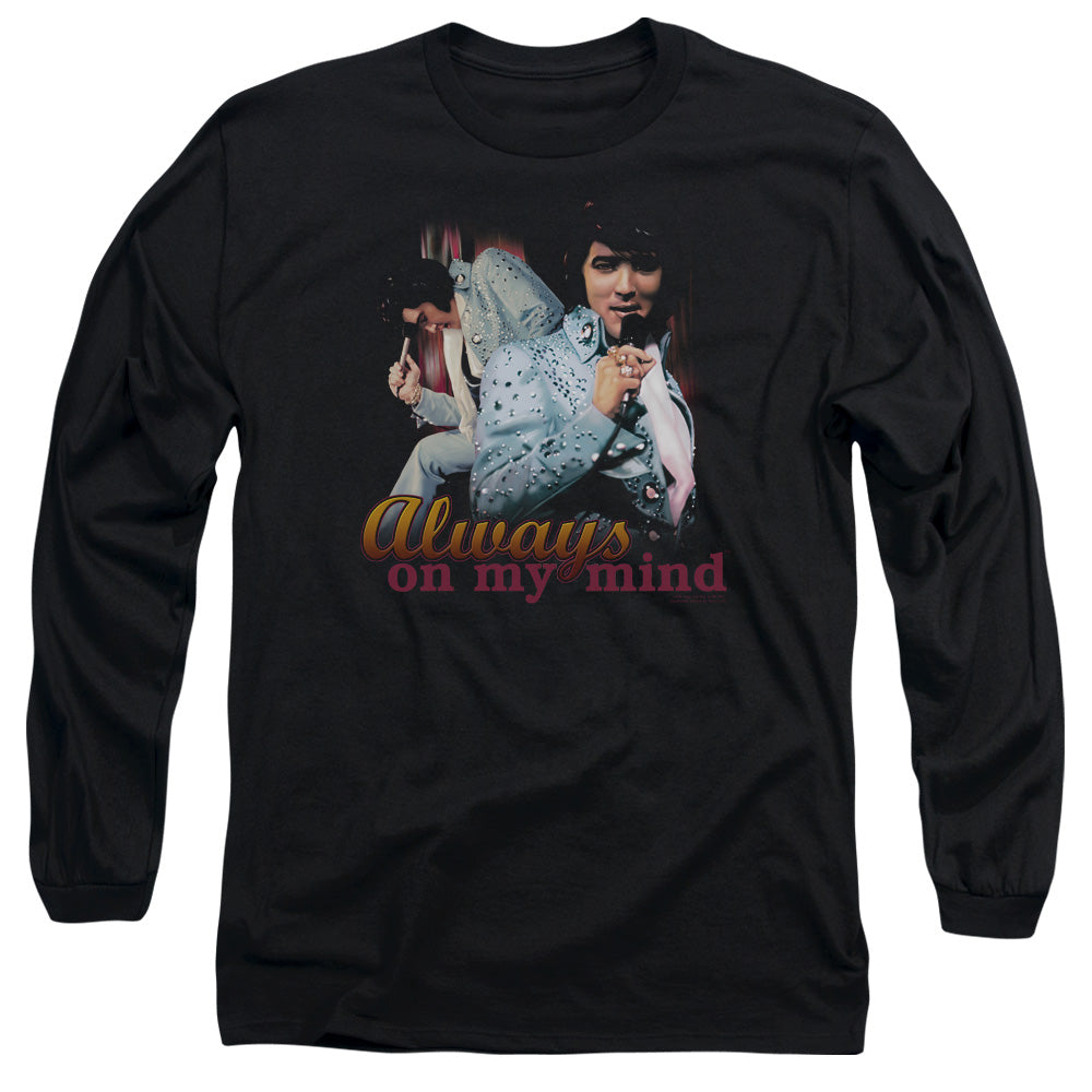 Elvis Presley Always On My Mind Mens Long Sleeve Shirt Black Officially Licensed Officially Licensed