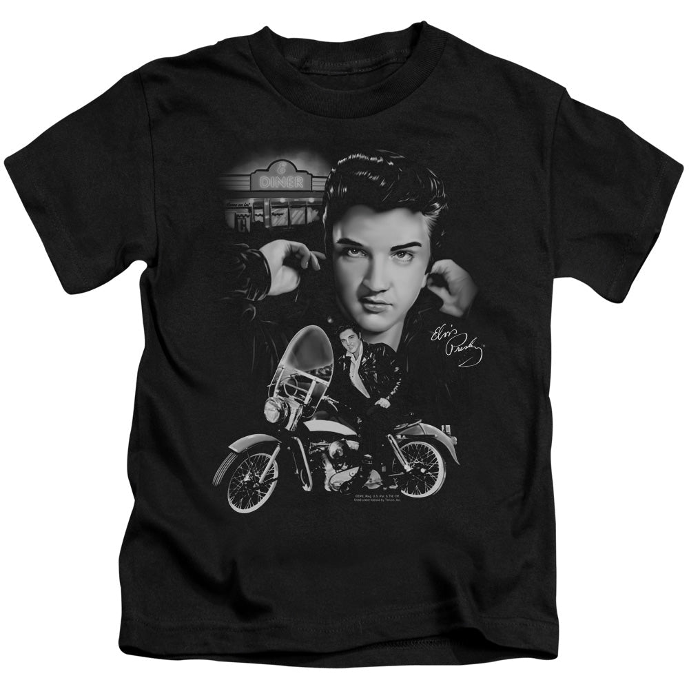 Elvis Presley the King Rides Again Juvenile Kids Youth T Shirt Black Officially Licensed
