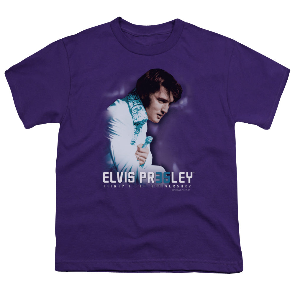 Elvis Presley 35th Anniversary 2 Kids Youth T Shirt Purple Officially Licensed