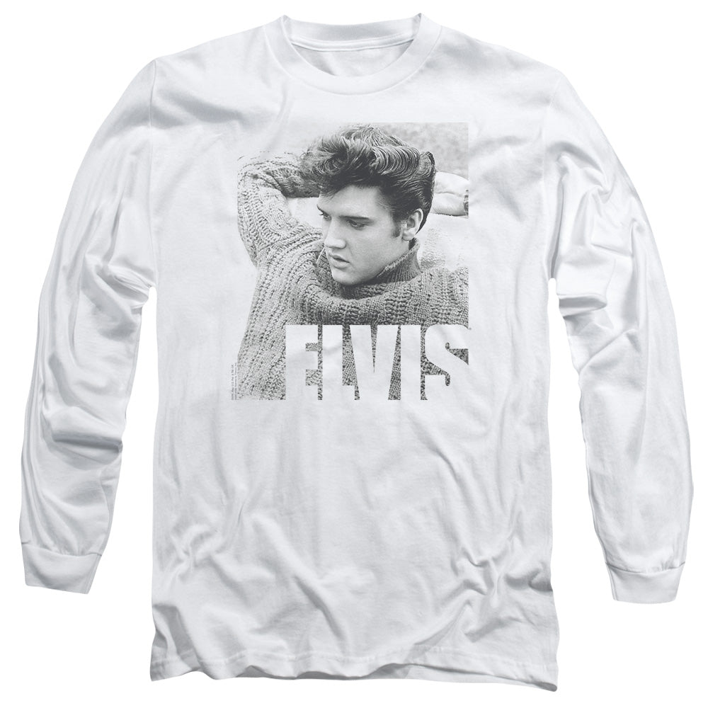 Elvis Presley Relaxing Mens Long Sleeve Shirt White Officially Licensed Officially Licensed