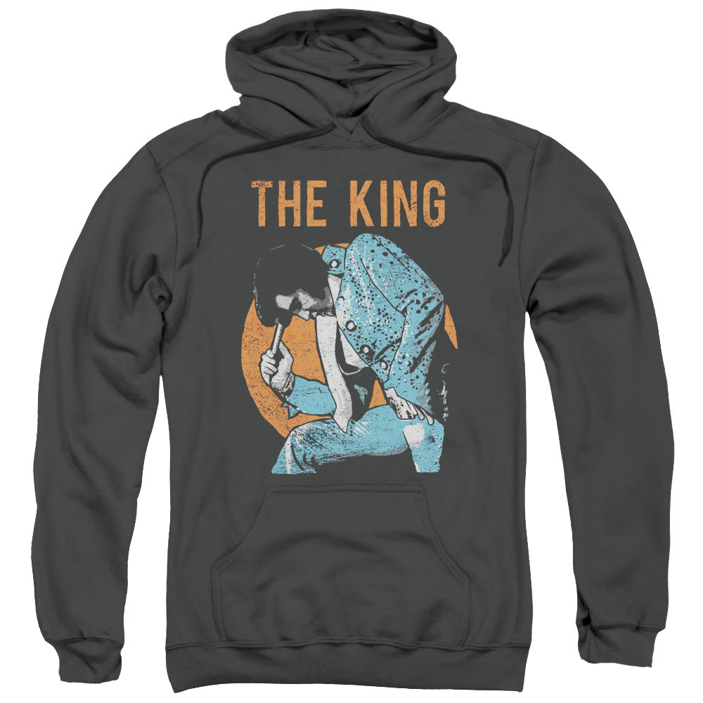 Elvis Presley Mic In Hand Mens Hoodie Charcoal Officially Licensed
