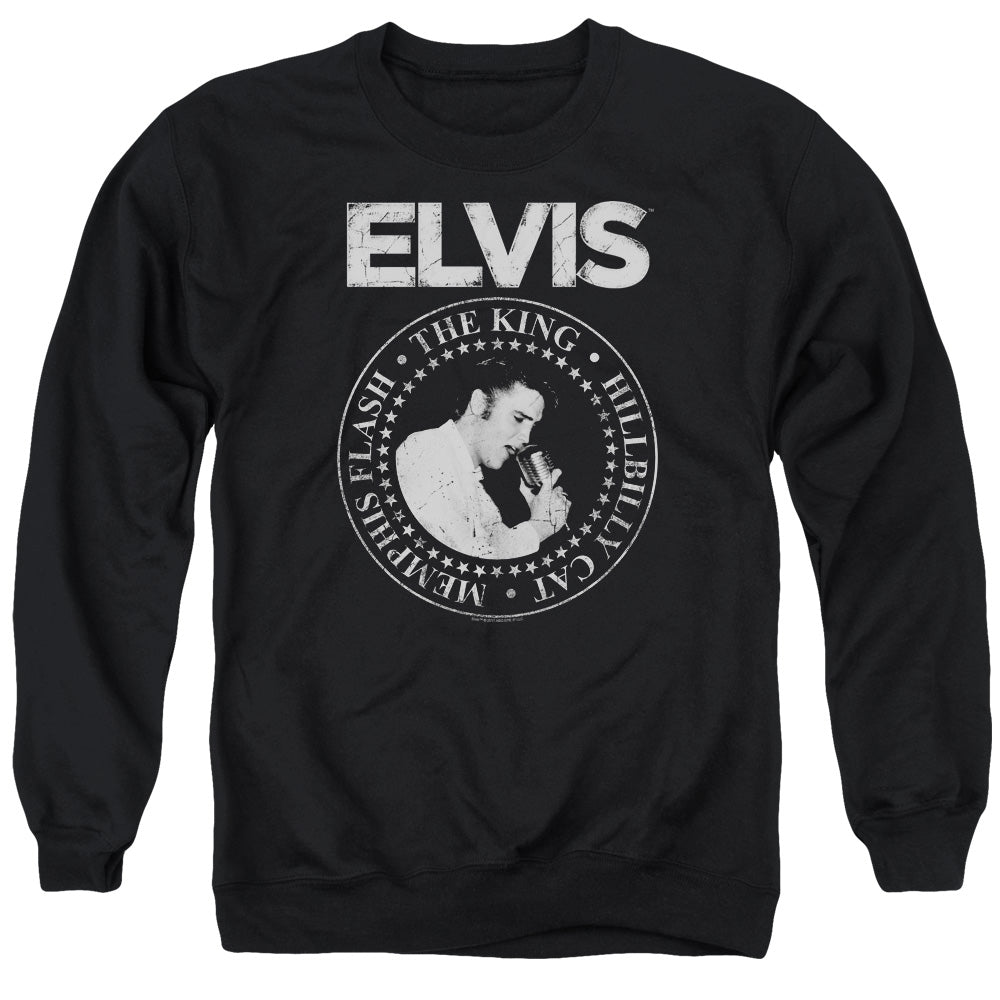 Elvis Presley Rock King Mens Crewneck Sweatshirt Black