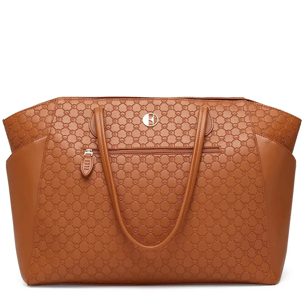 Compass 32L Vegan Leather Monogram Weekender Tote Bag