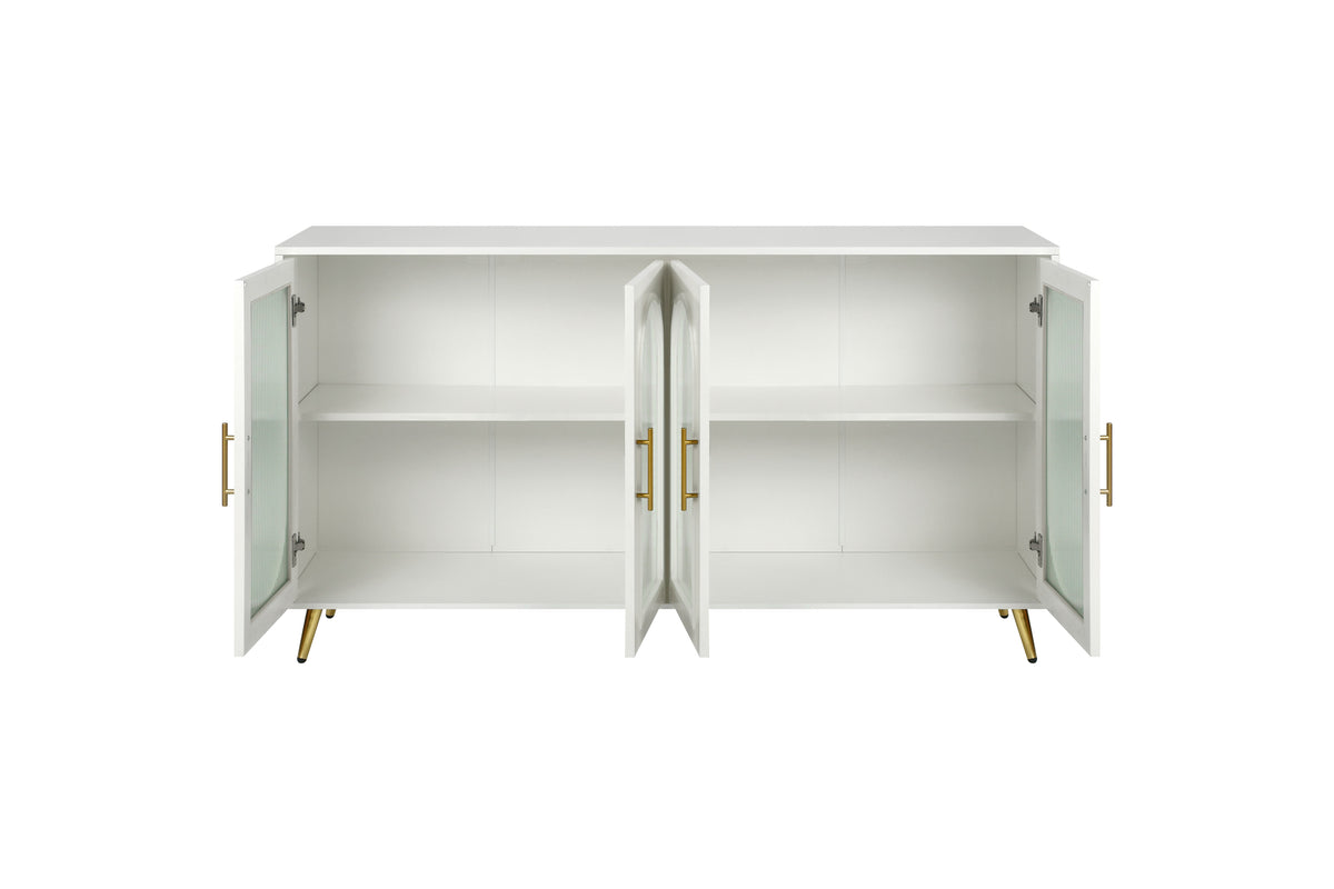 TV Stand for 65+ Inch TV, Wood TV Stand with Storage Cabinet & Adjustable Shelves, Media TV Console for Living Room Bedroom