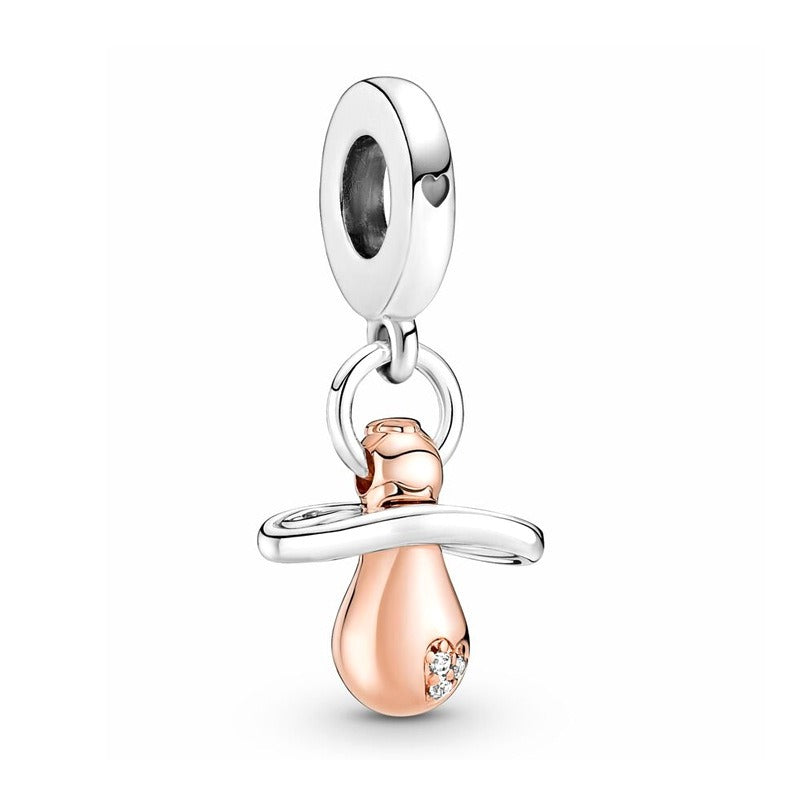 S925 sterling silver eternal confession double surround heart small motorcycle DIY accessories