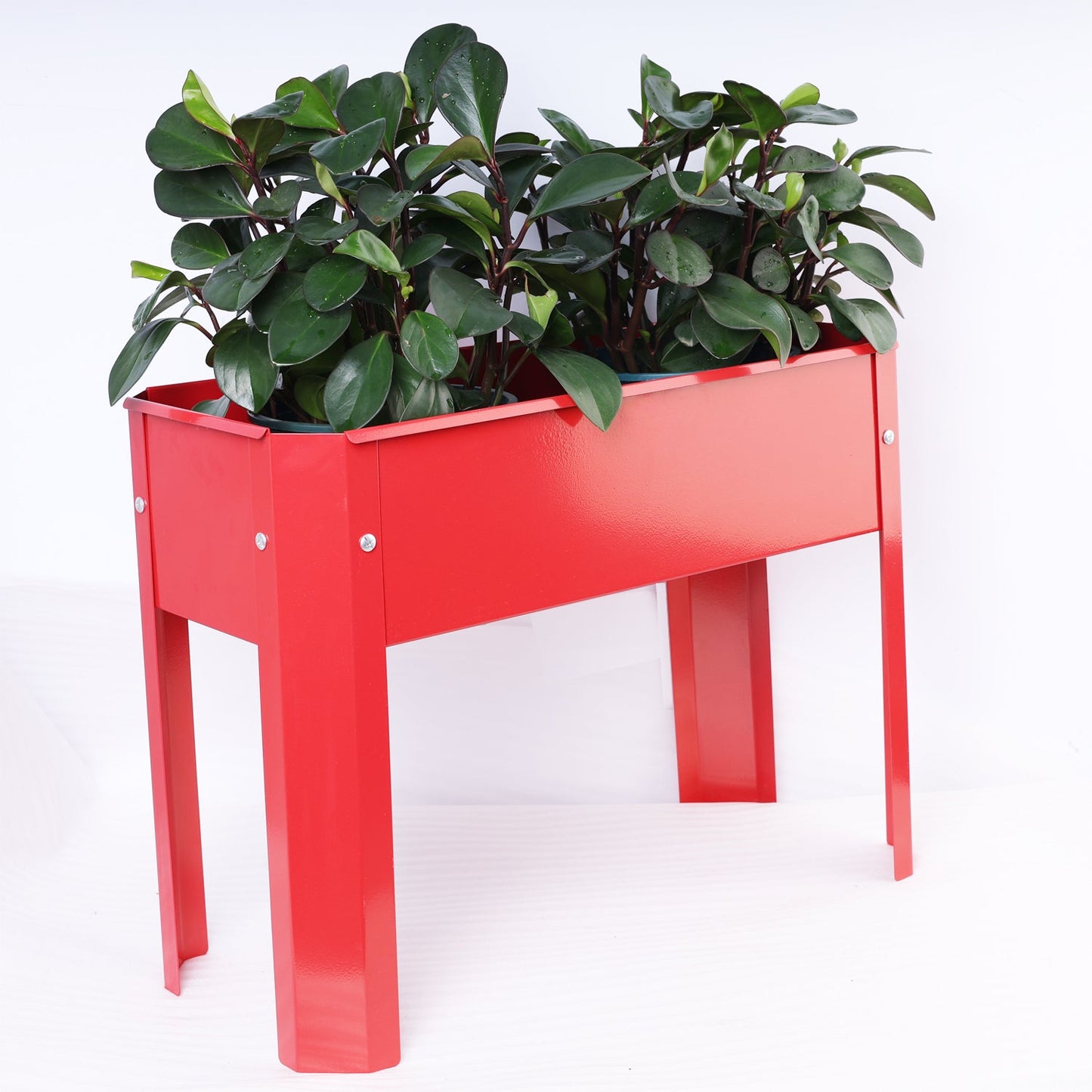 Elevated garden bed.metal elevated outdoor flowerpot box.suitable for backyard and terrace.large flowerpot. Red x 2